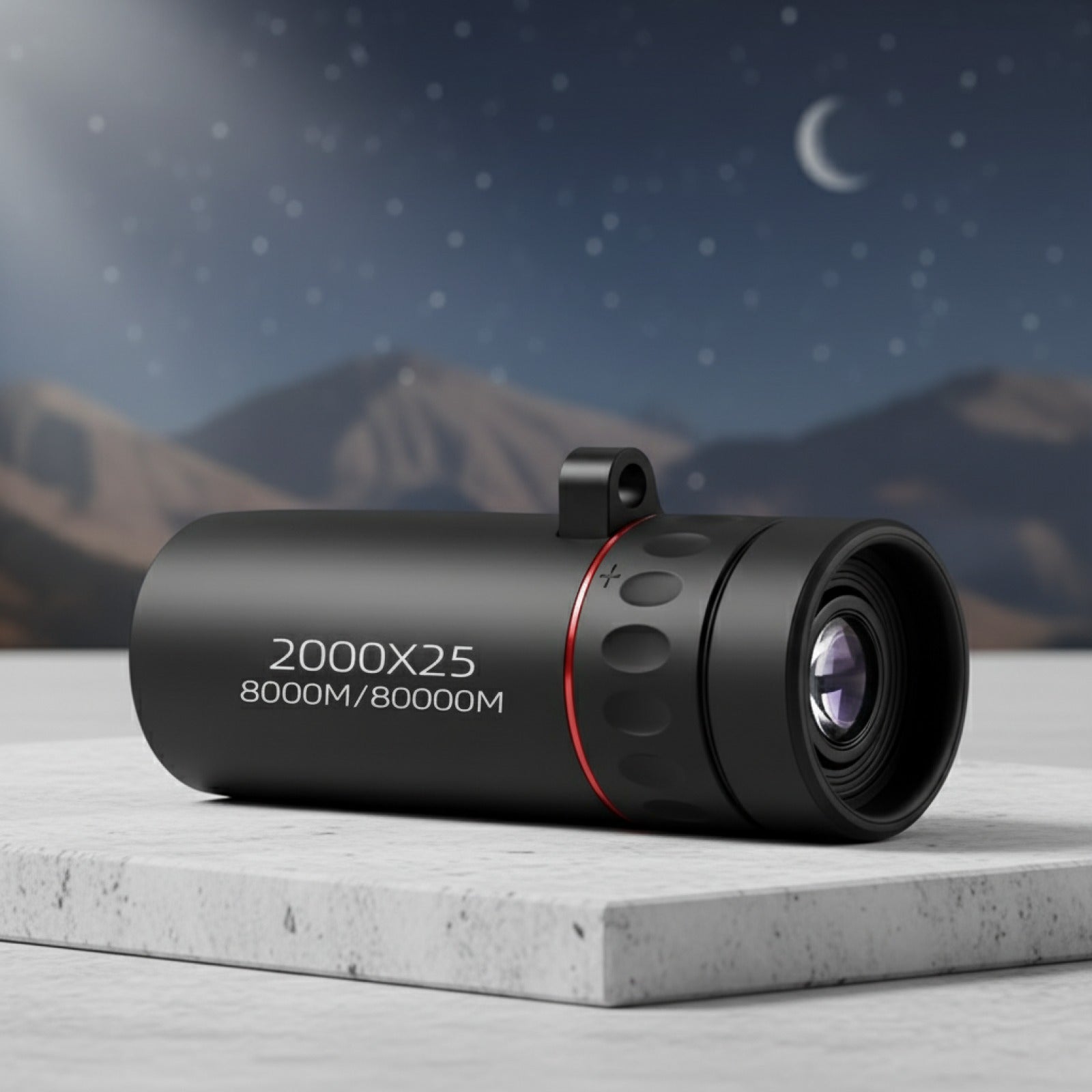 Télescope Monoculaire HD 2000x25 - Compact et Portable pour Voyages, Randonnées, Pêche, Camping, Observation des Étoiles, Concerts et Ornithologie