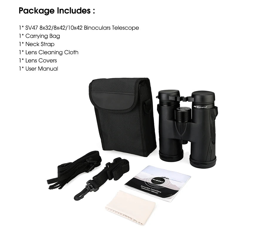Jumelles imperméables SV47 HD – Optiques professionnelles extérieures