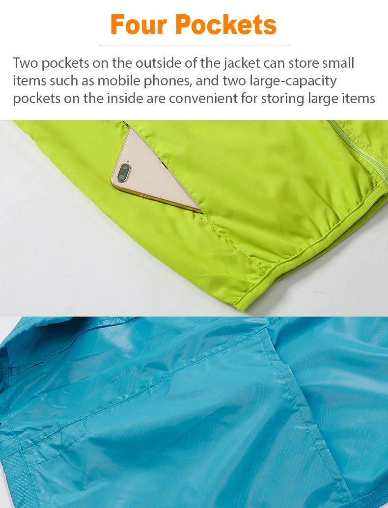 Veste de randonnée légère imperméable – Coupe-vent extérieure unisexe