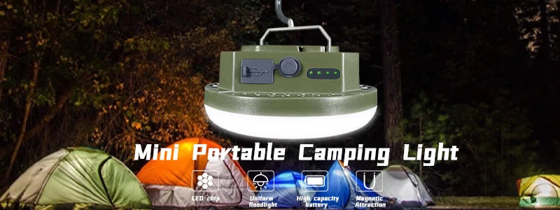 Lanterne de camping LED rechargeable – Lumière magnétique extérieure portable
