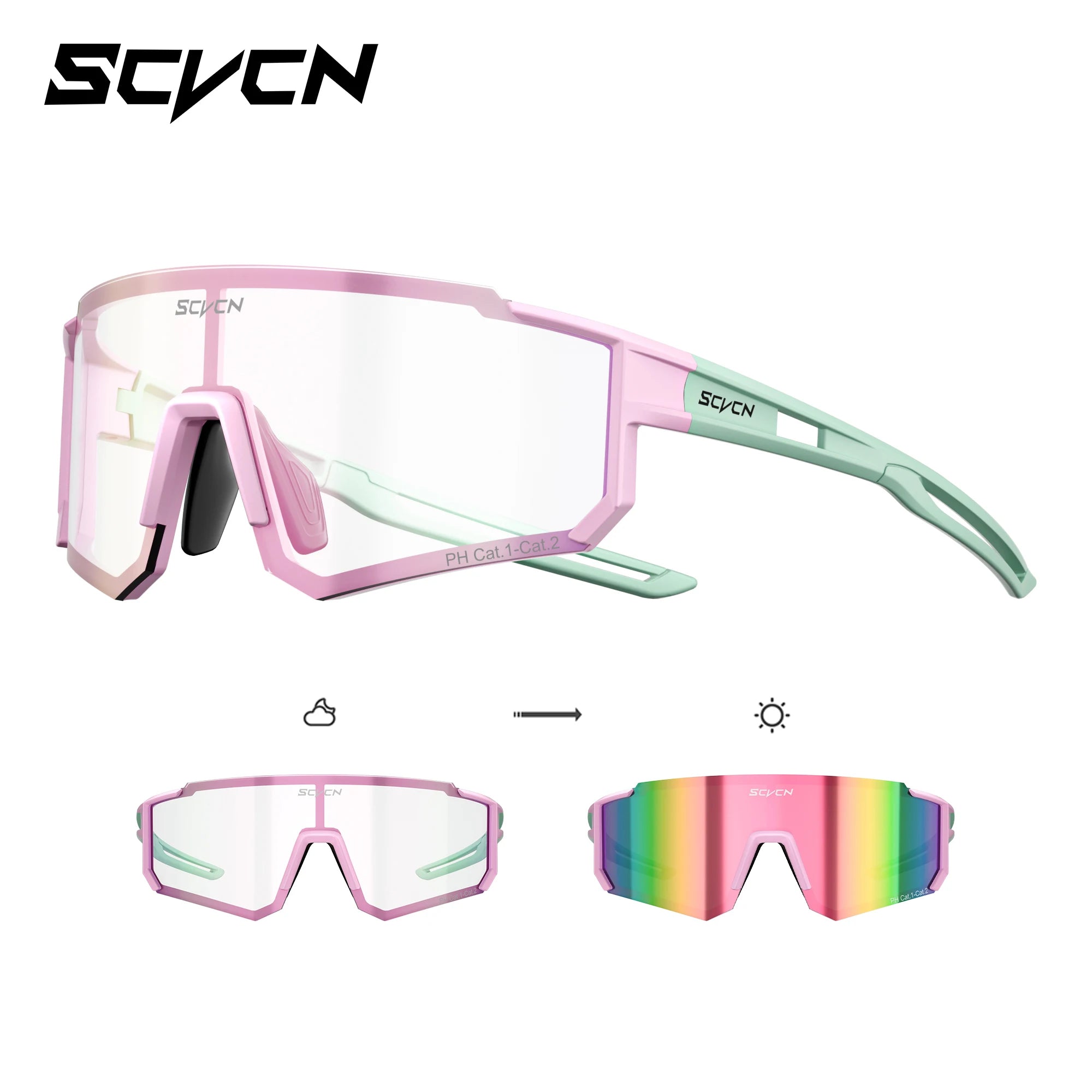 Lunettes de soleil photochromiques pour cyclisme – Lunettes de sport avec protection UV