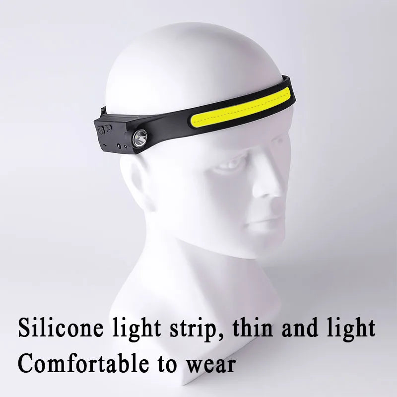 Lampe Frontale LED Rechargeable avec Détecteur de Mouvement – Éclairage Camping et Randonnée