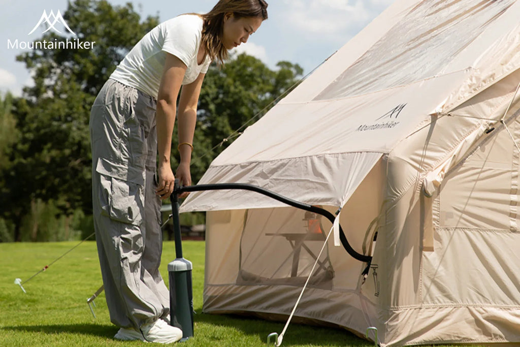Tente gonflable noire de luxe – Abri de camping en plein air