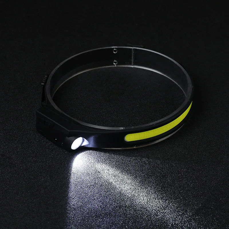 Lampe Frontale LED Rechargeable avec Détecteur de Mouvement – Éclairage Camping et Randonnée