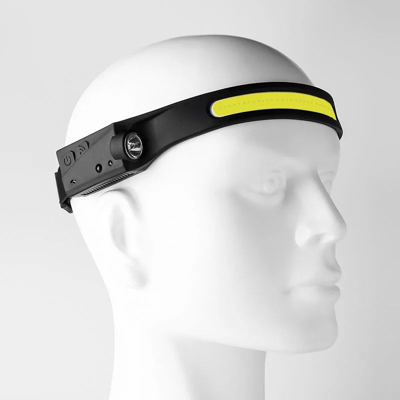 Lampe Frontale LED Rechargeable avec Détecteur de Mouvement – Éclairage Camping et Randonnée