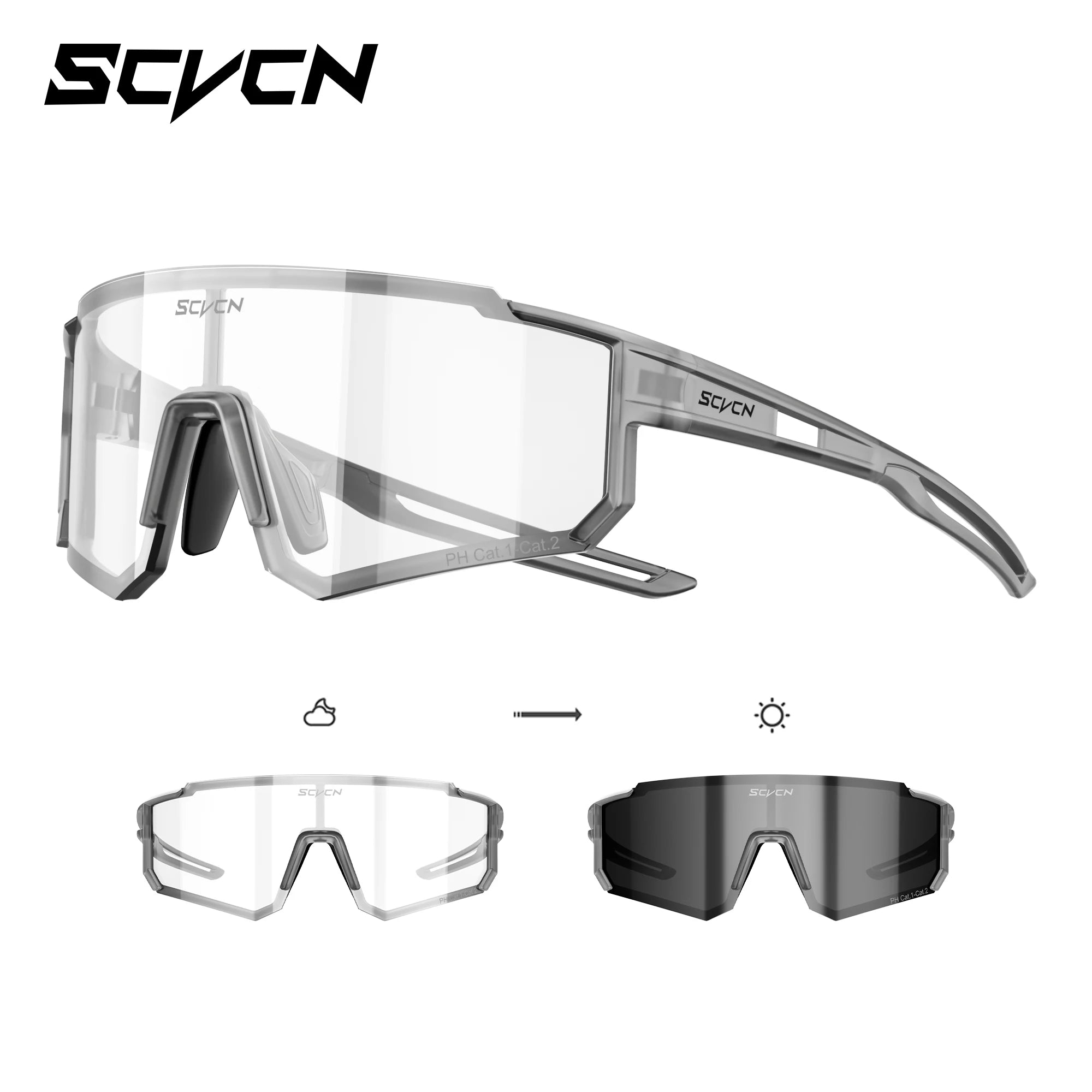 Lunettes de soleil photochromiques pour cyclisme – Lunettes de sport avec protection UV