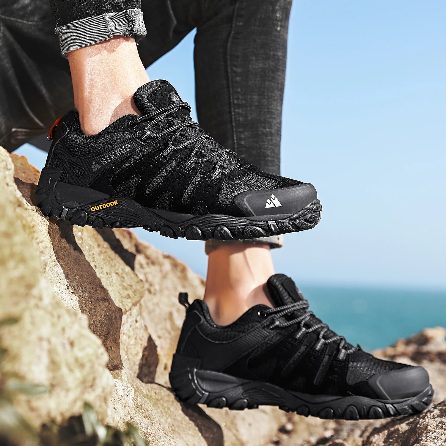 Chaussures de randonnée imperméables pour hommes – Baskets tactiques de trekking en plein air