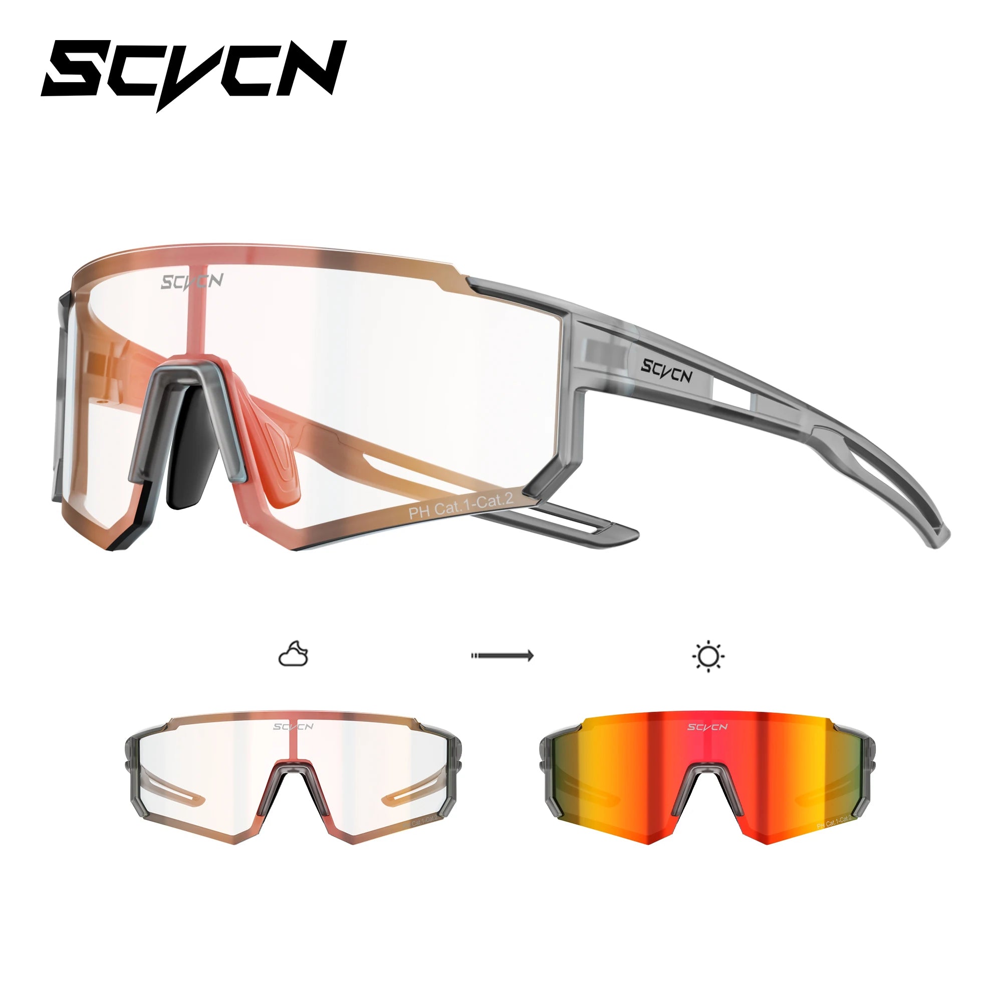Lunettes de soleil photochromiques pour cyclisme – Lunettes de sport avec protection UV