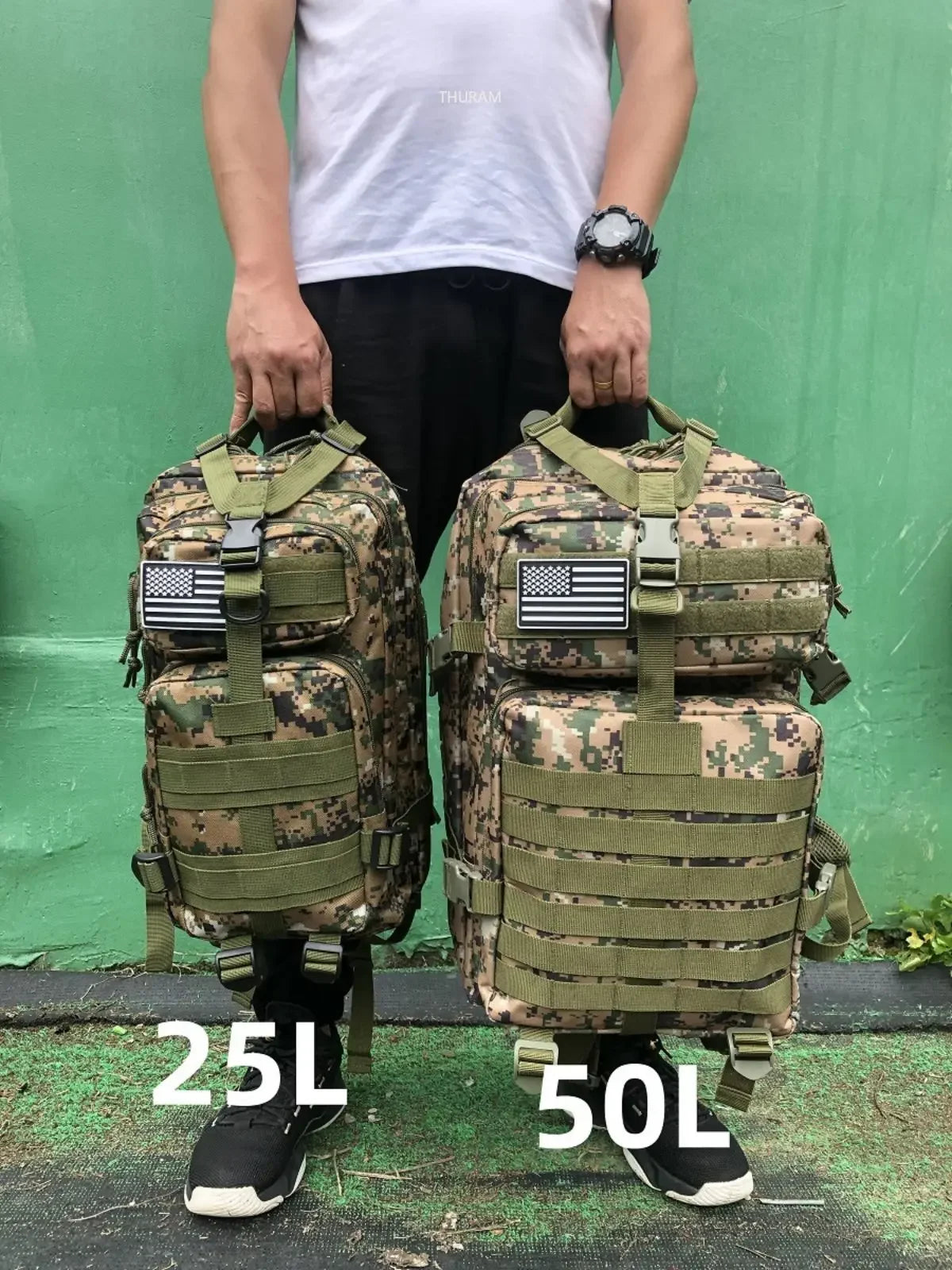 Sac à dos tactique extérieur 25L/50L – Sac de camping et de voyage