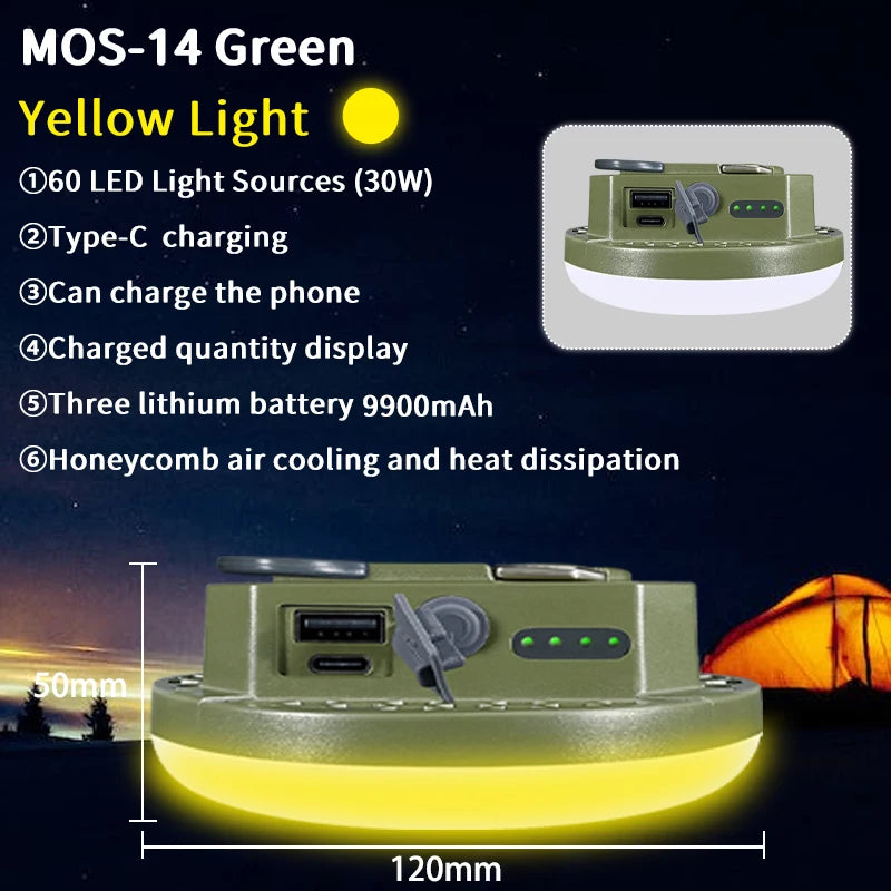 Lanterne de camping LED rechargeable – Lumière magnétique extérieure portable