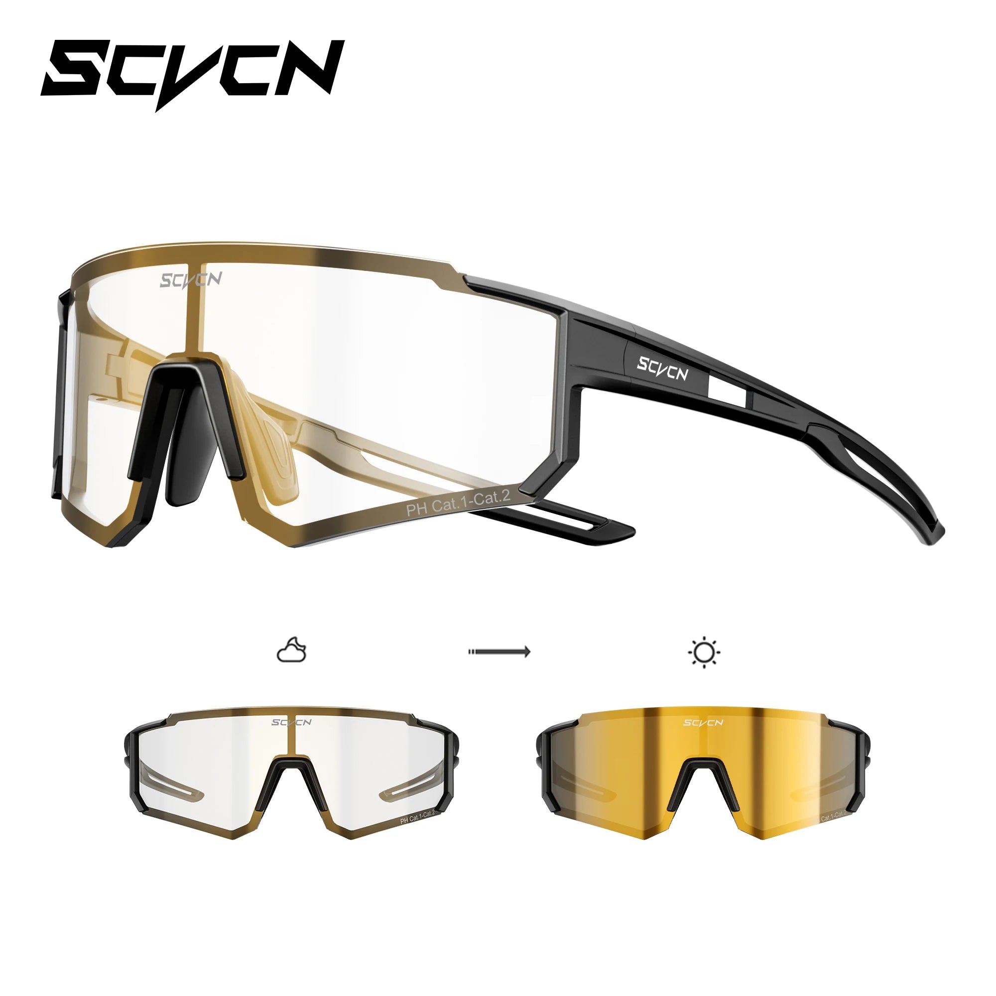 Lunettes de soleil photochromiques pour cyclisme – Lunettes de sport avec protection UV