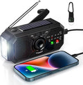 Radio solaire d’urgence – Radio météo à manivelle et batterie externe