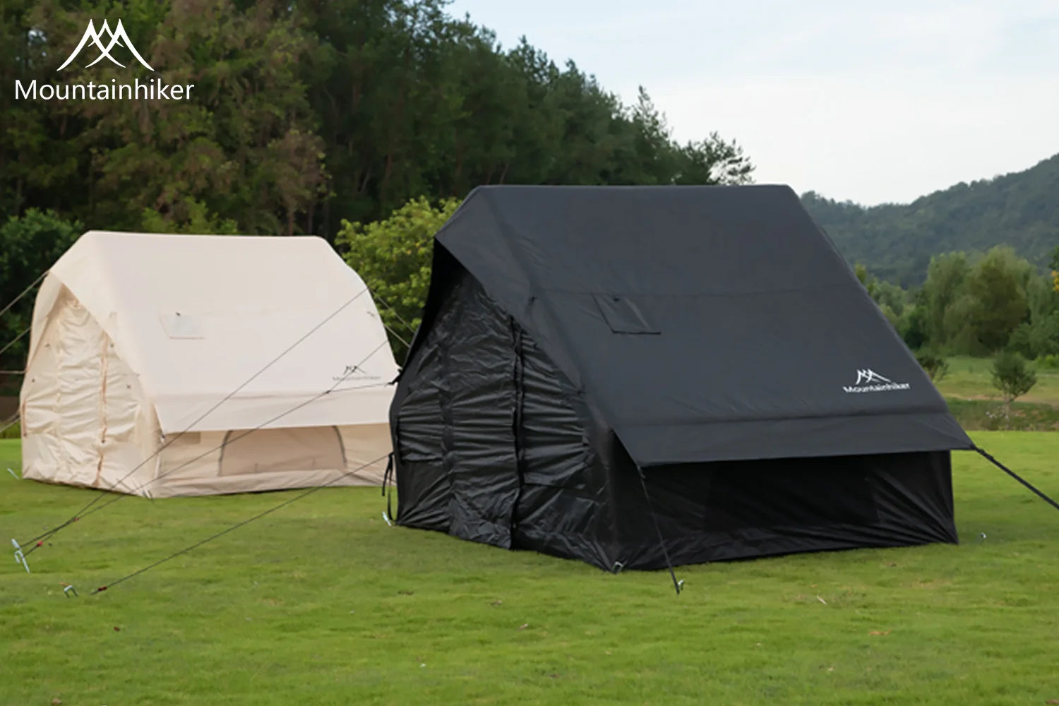 Tente gonflable noire de luxe – Abri de camping en plein air