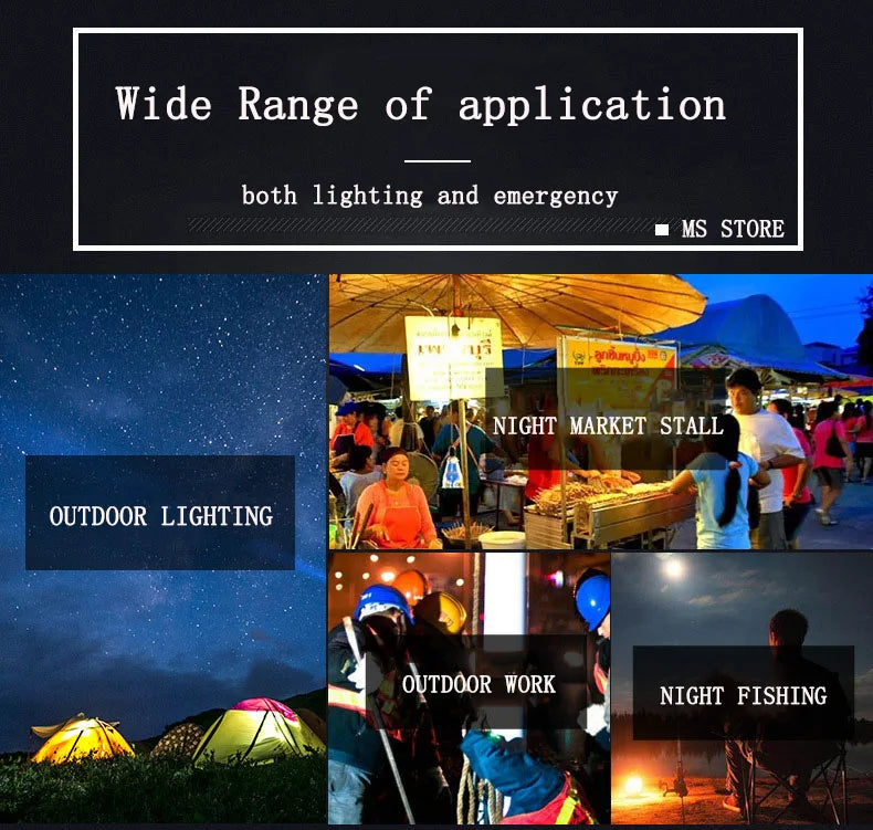 Lanterne de camping LED rechargeable – Lumière magnétique extérieure portable