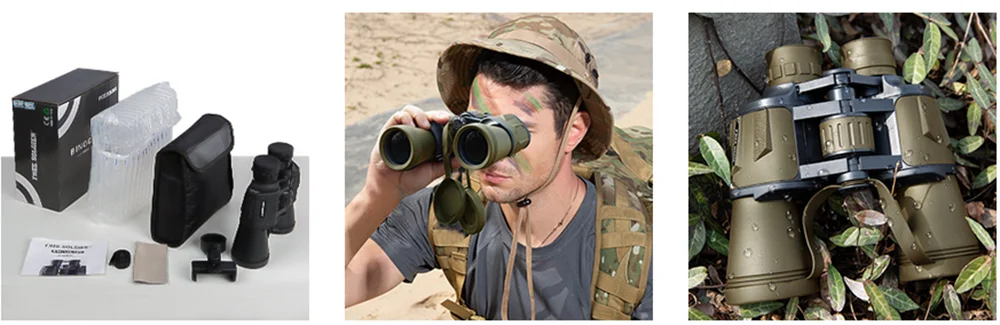 Jumelles militaires 20x50 HD – Lunette de lunette de randonnée et de chasse en plein air