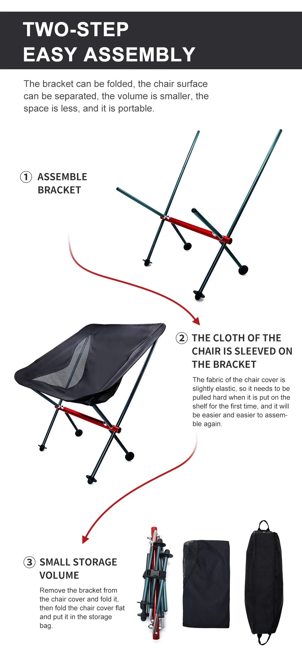 Chaise de camping ultralégère