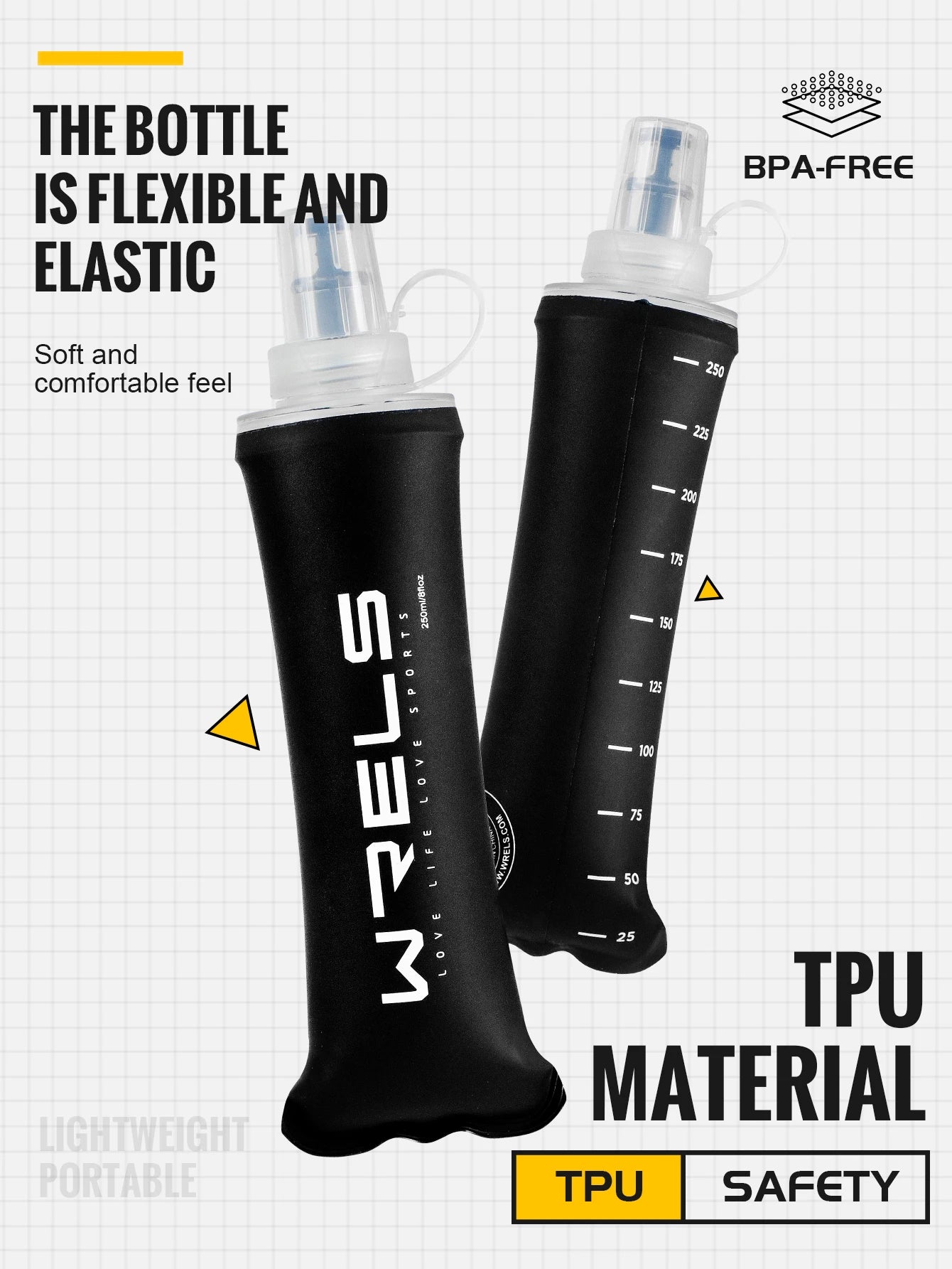 Bouteille d’eau souple pliante – Hydratation extérieure sans BPA