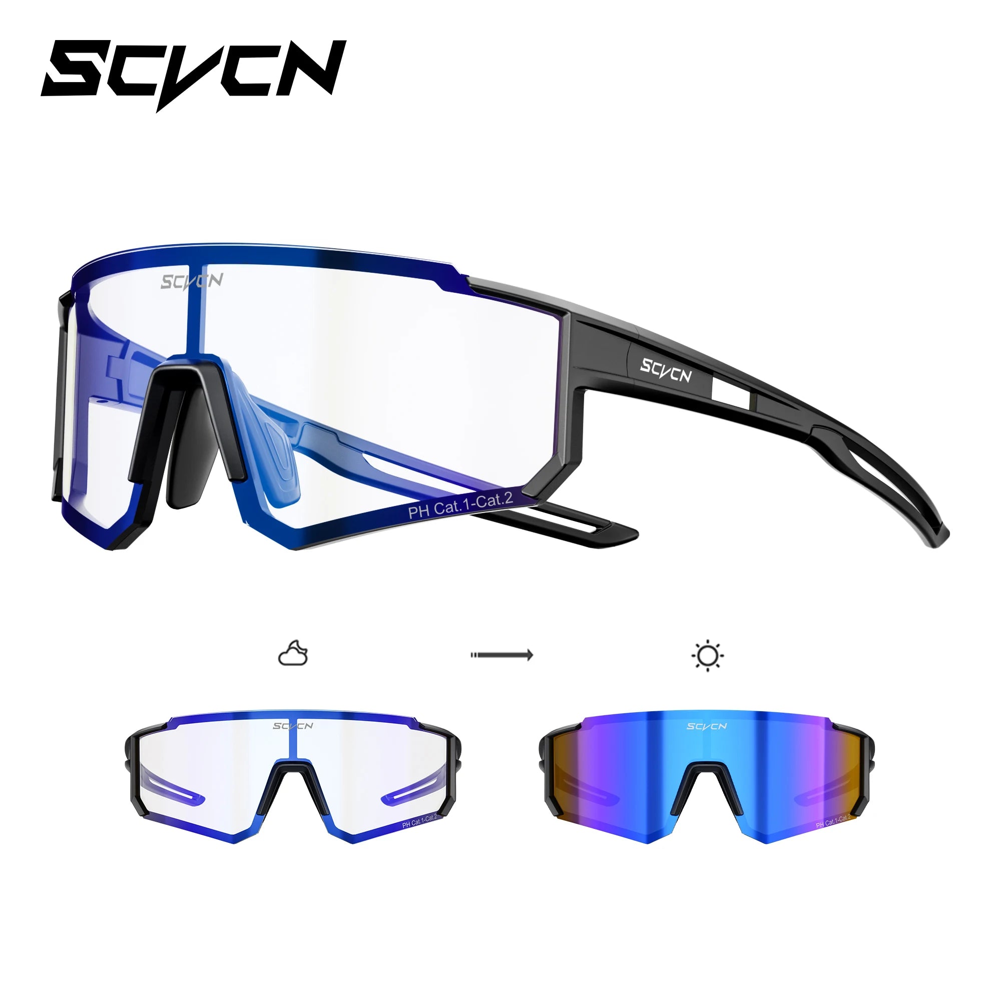 Lunettes de soleil photochromiques pour cyclisme – Lunettes de sport avec protection UV