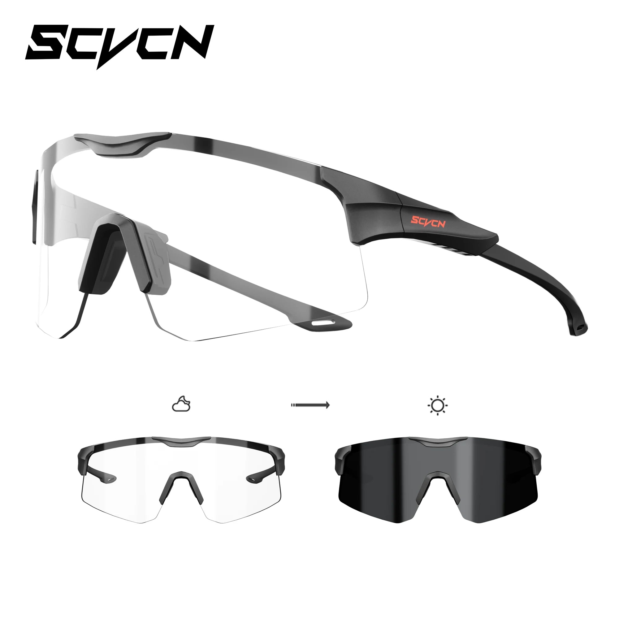 Lunettes de soleil photochromiques pour cyclisme – Lunettes de sport avec protection UV