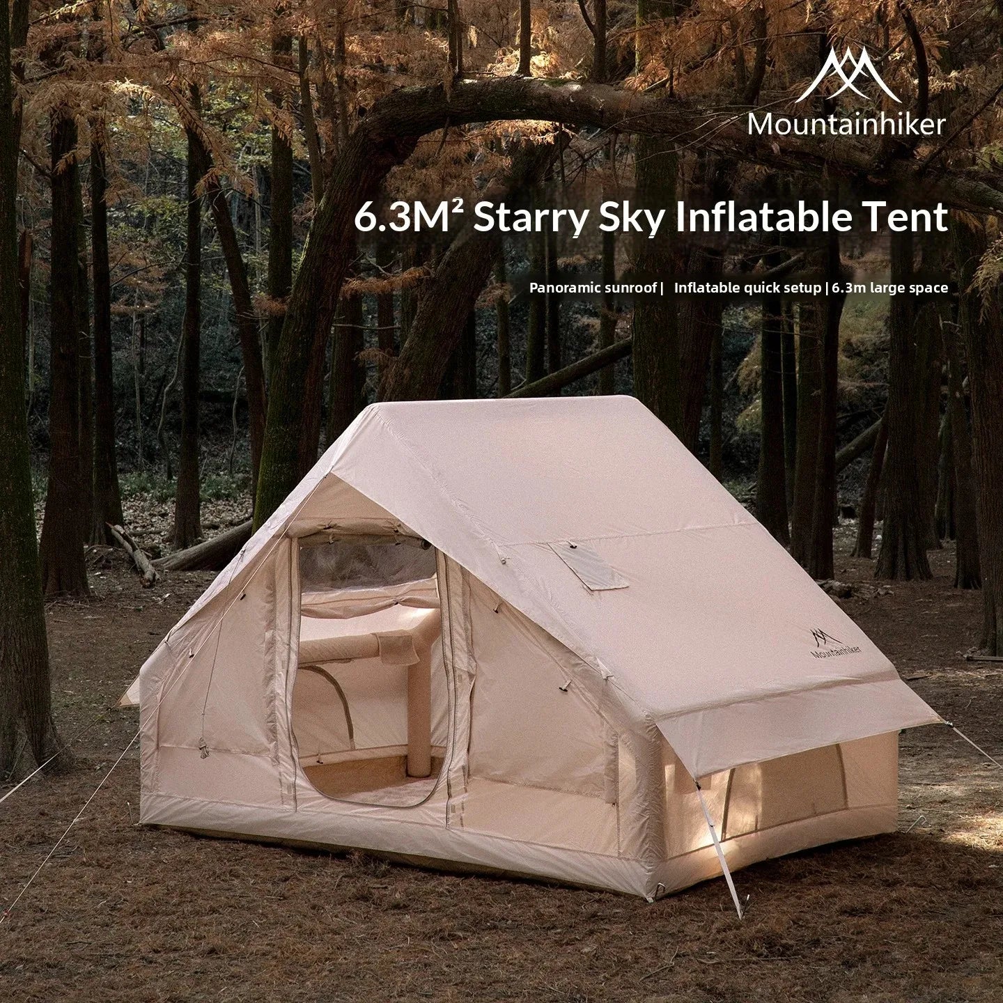 Tente de camping familiale gonflable 3–6 personnes – abri extérieur imperméable
