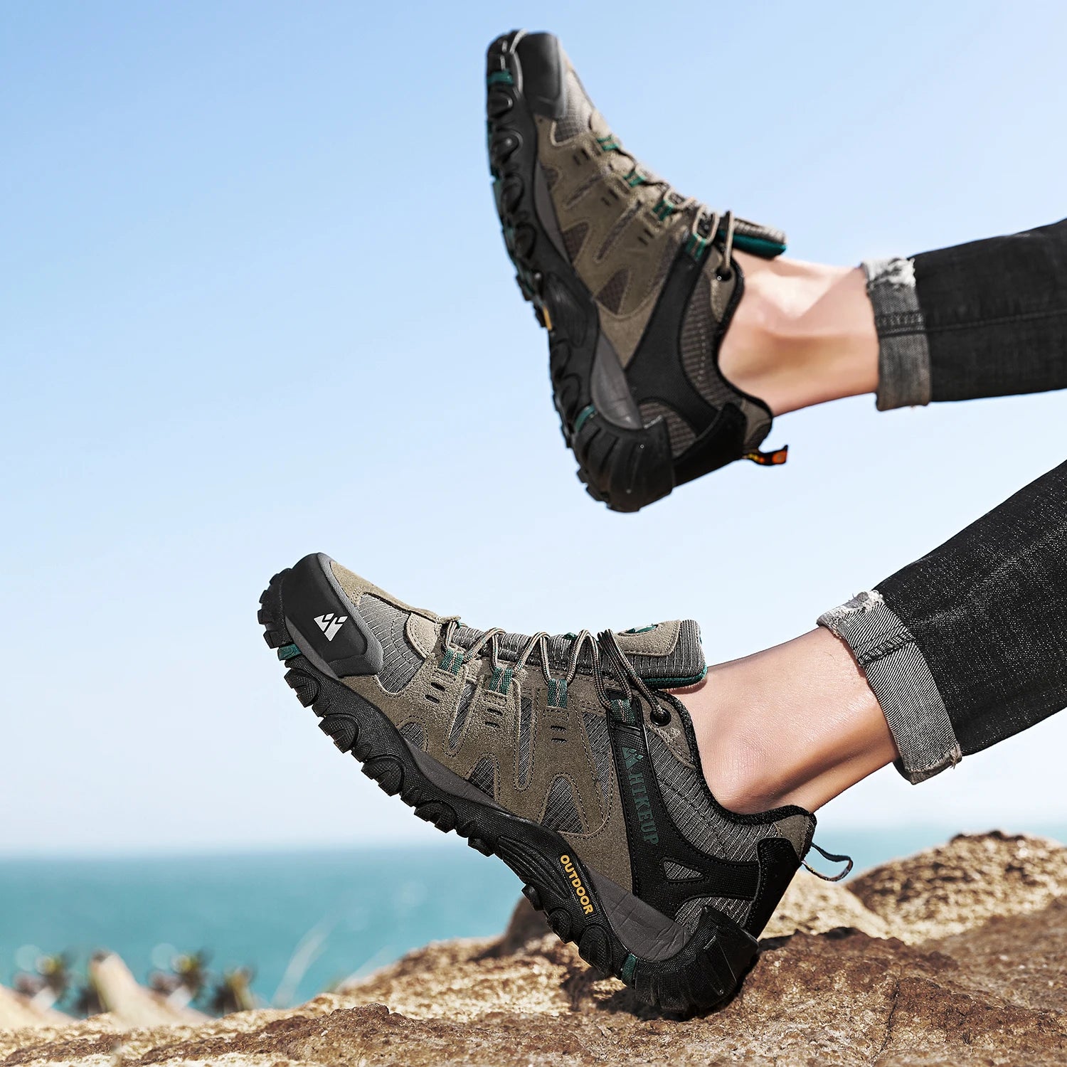 Chaussures de randonnée imperméables pour hommes – Baskets tactiques de trekking en plein air