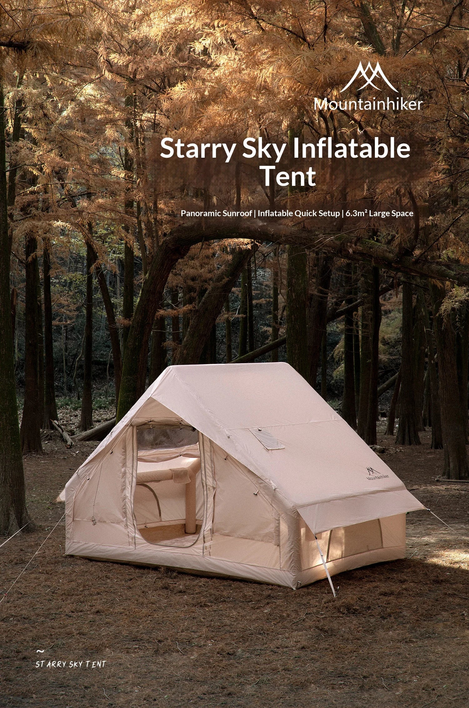 Tente de camping familiale gonflable 3–6 personnes – abri extérieur imperméable