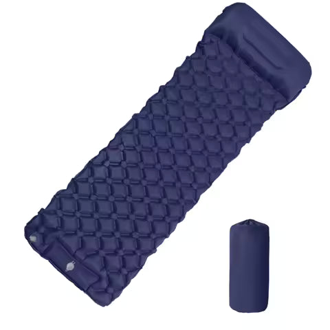 Matelas de Camping Gonflable Ultraléger avec Oreiller Intégré et Pompe - Idéal Randonnée