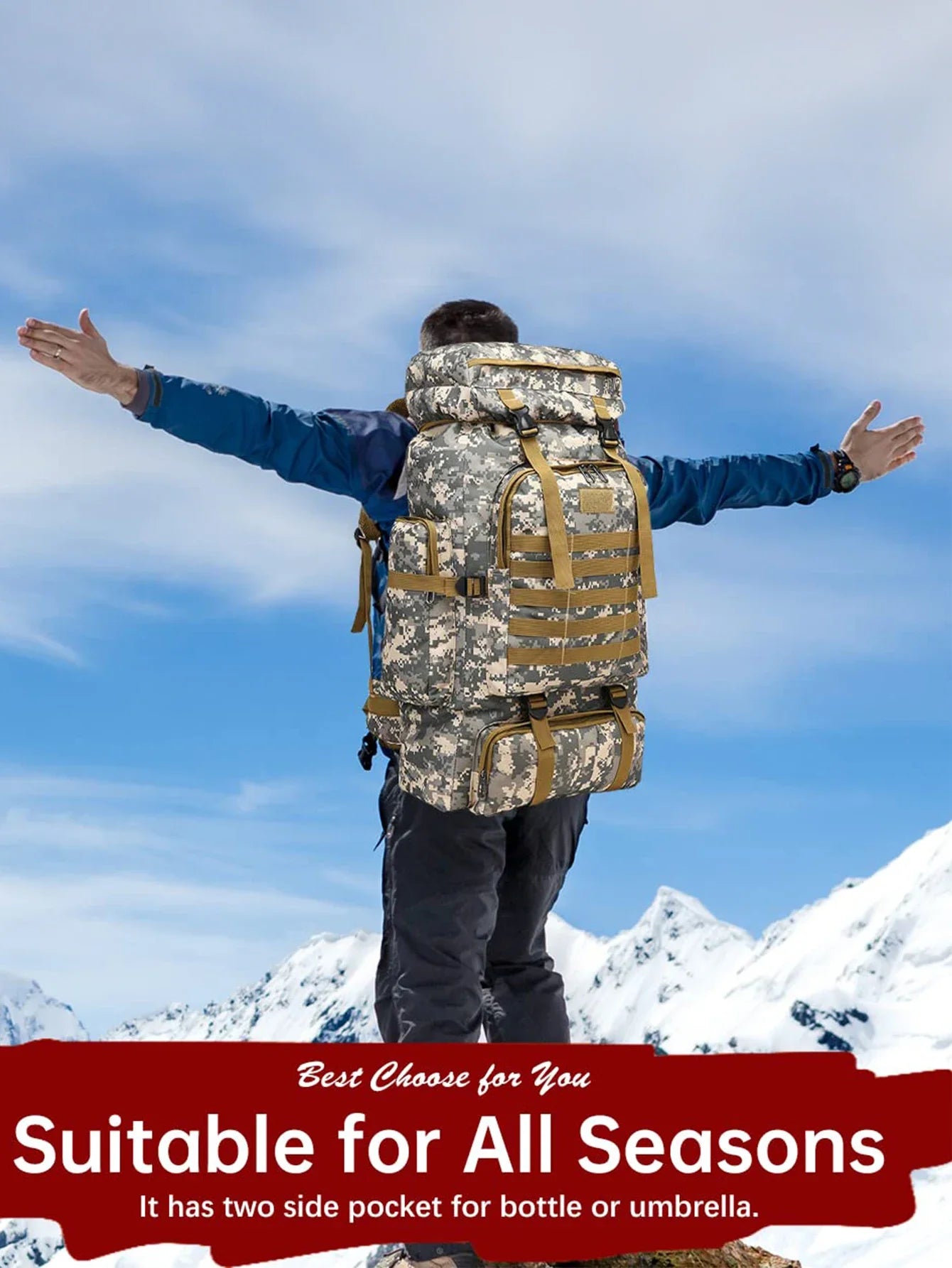 Grand Sac à Dos de Camping et de Voyage