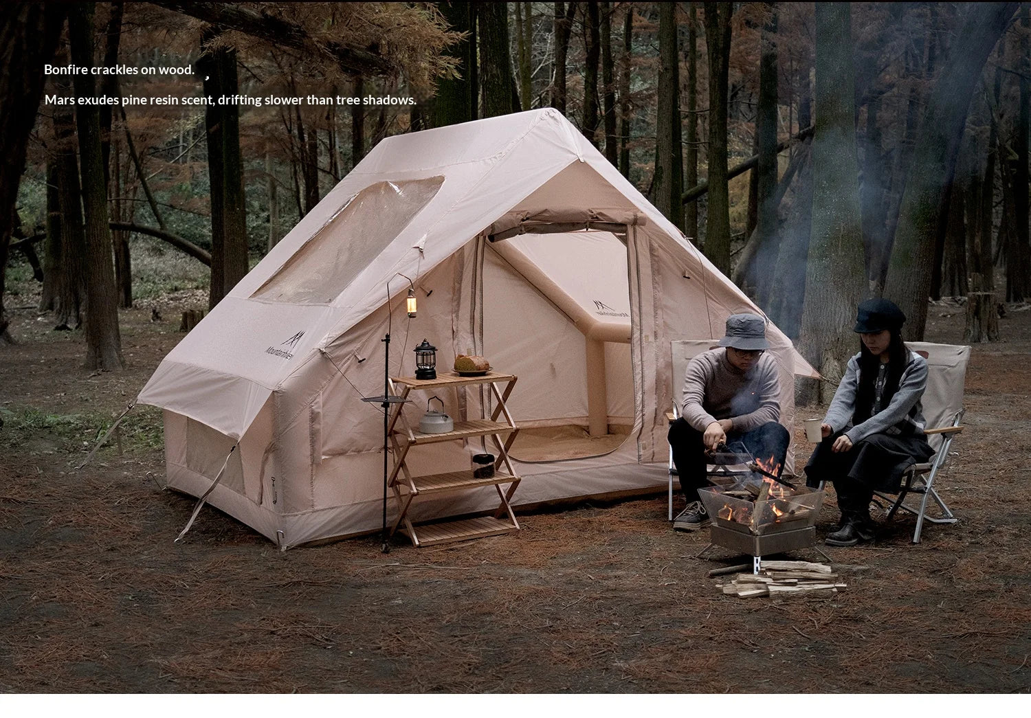 Tente de camping familiale gonflable 3–6 personnes – abri extérieur imperméable