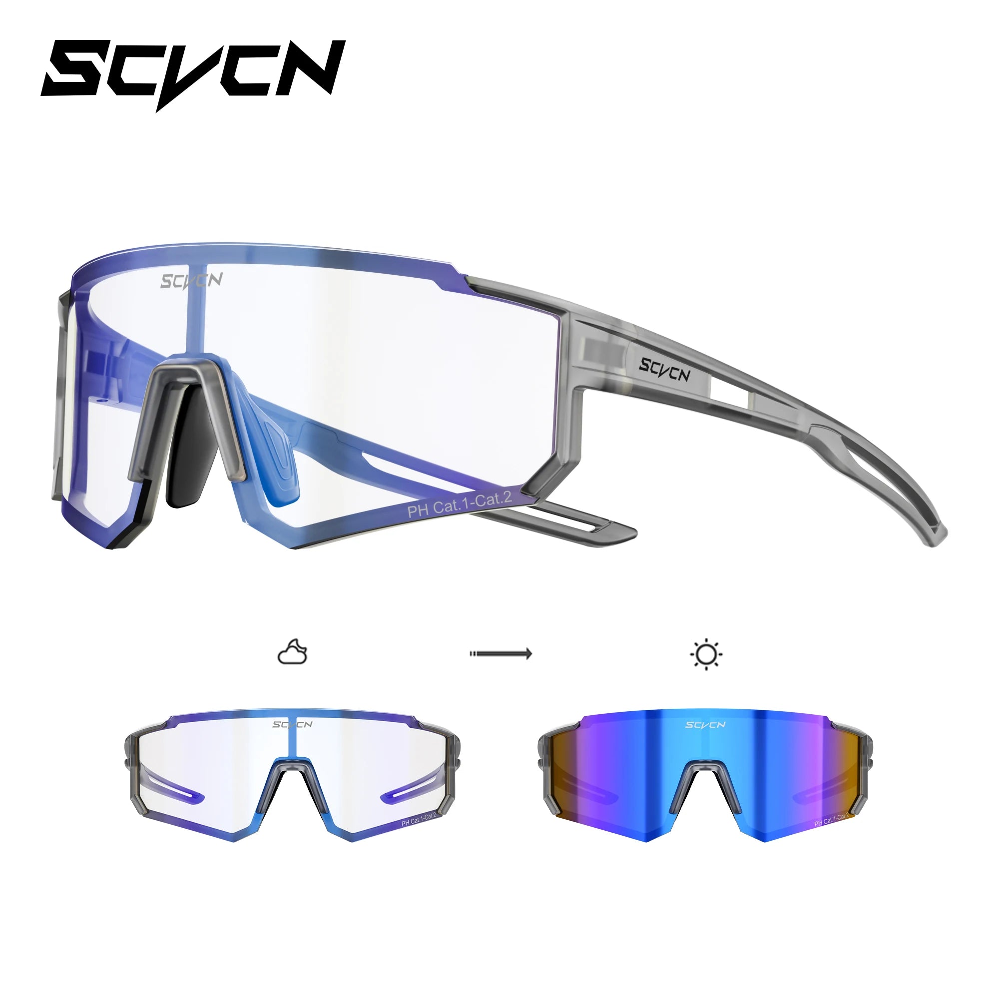 Lunettes de soleil photochromiques pour cyclisme – Lunettes de sport avec protection UV