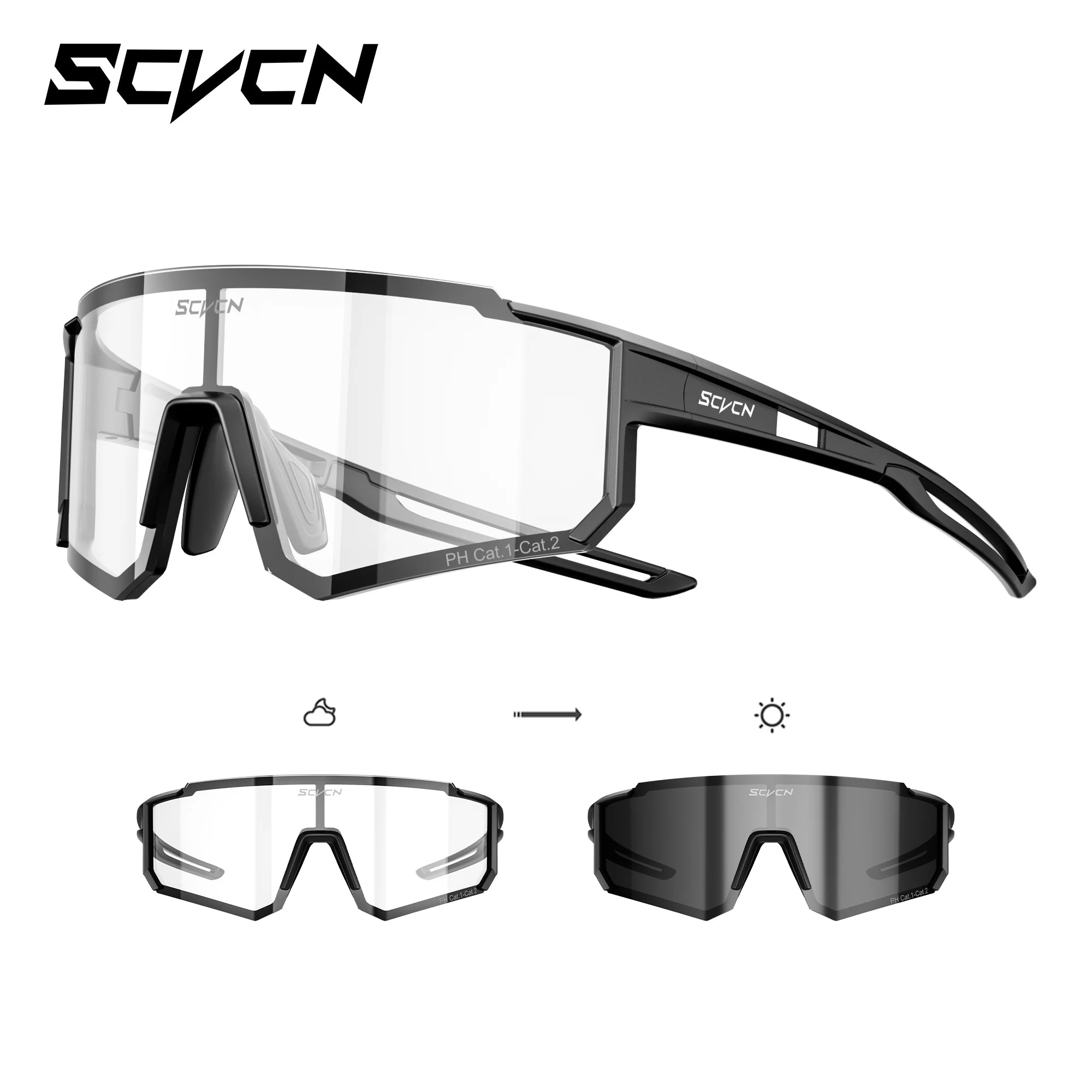 Lunettes de soleil photochromiques pour cyclisme – Lunettes de sport avec protection UV