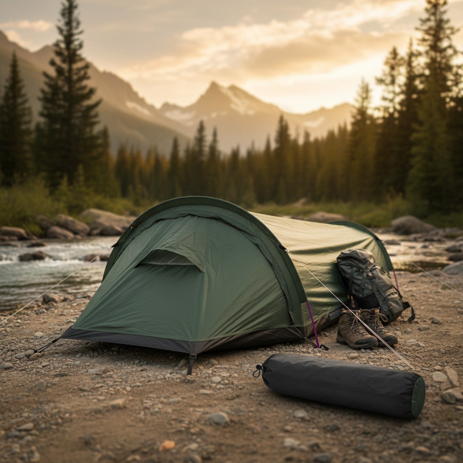 Tente de Camping Ultralégère et Imperméable pour Randonnée Solo