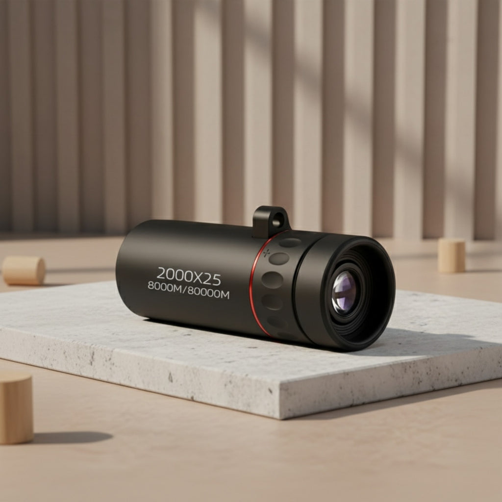 Télescope Monoculaire HD 2000x25 - Compact et Portable pour Voyages, Randonnées, Pêche, Camping, Observation des Étoiles, Concerts et Ornithologie