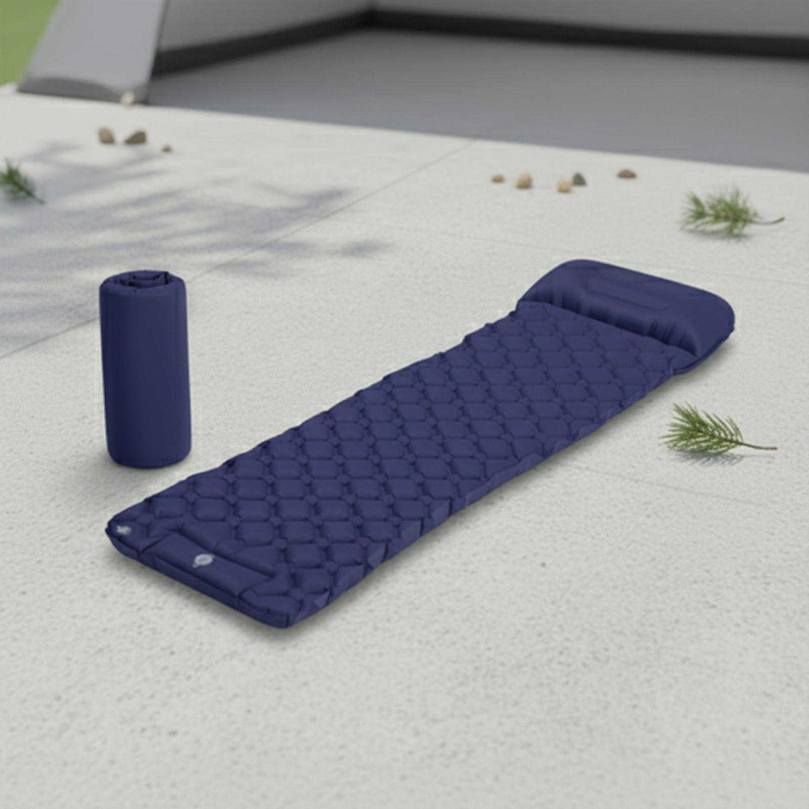 Matelas de Camping Gonflable Ultraléger avec Oreiller Intégré et Pompe - Idéal Randonnée