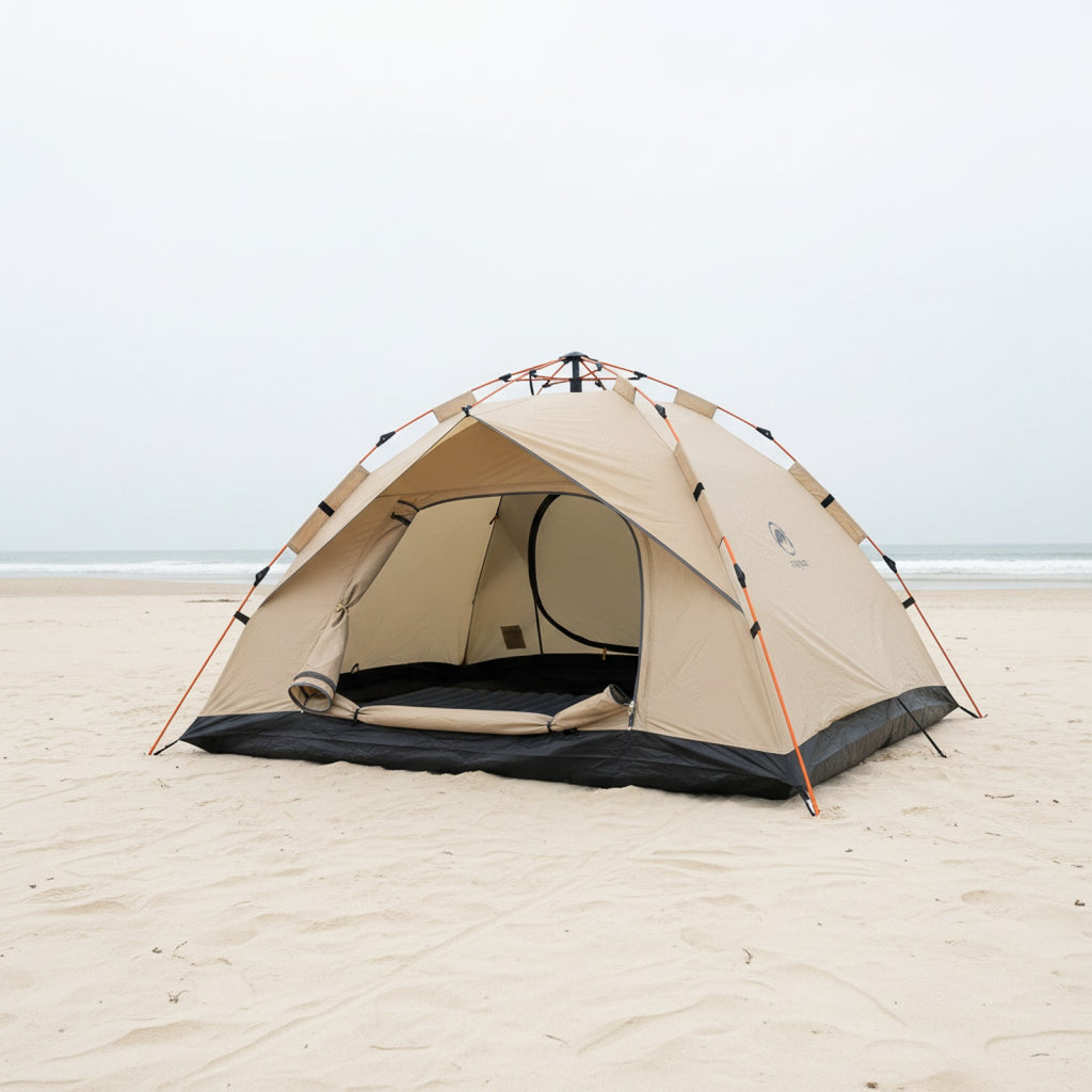 Tente Automatique 4 Personnes - Ouverture Rapide, Anti-Pluie & Anti-UV pour Pêche et Plage