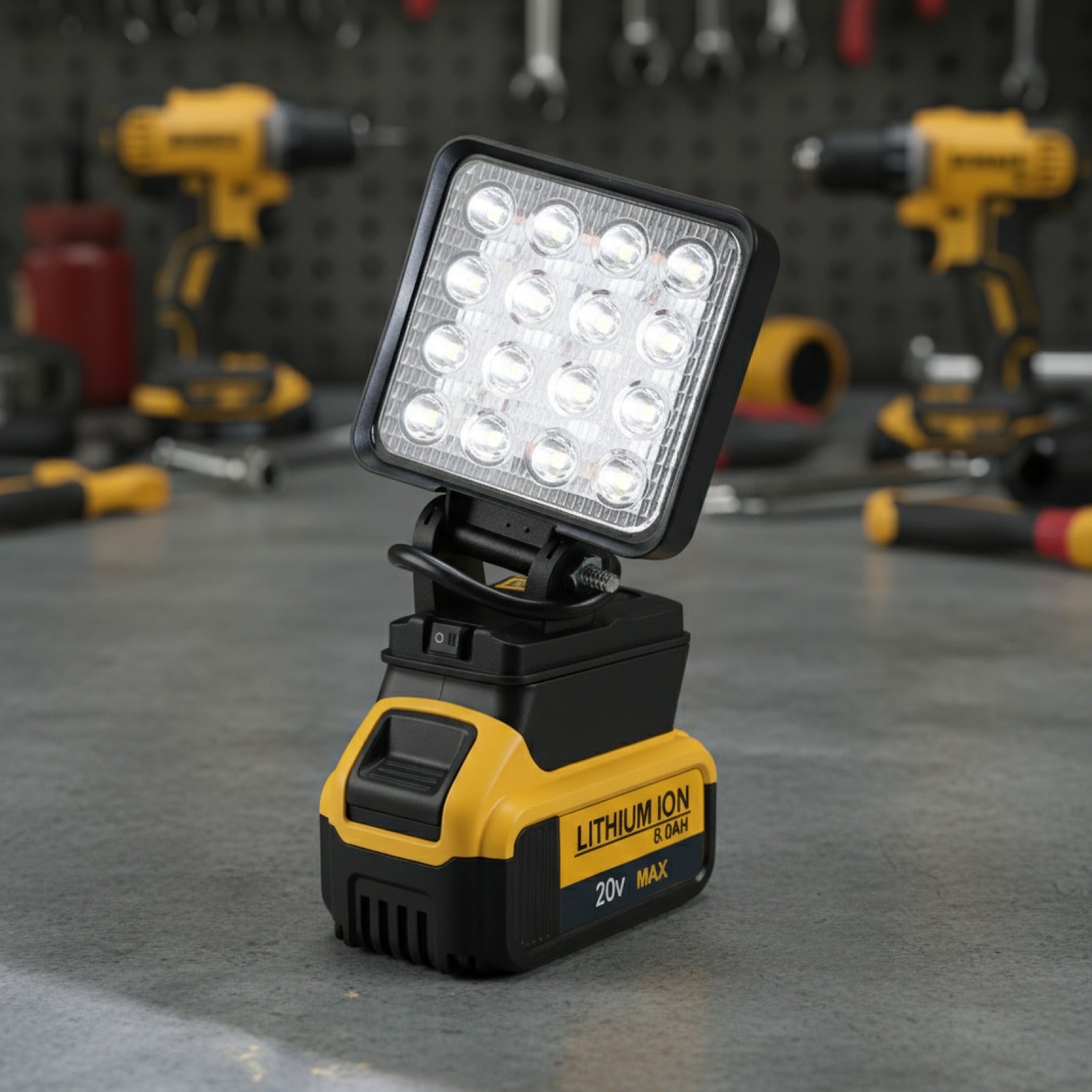 Lampe LED Portable pour Batteries Dewalt 18V - Projecteur Sans Fil pour Travail Extérieur, Pêche, Urgence