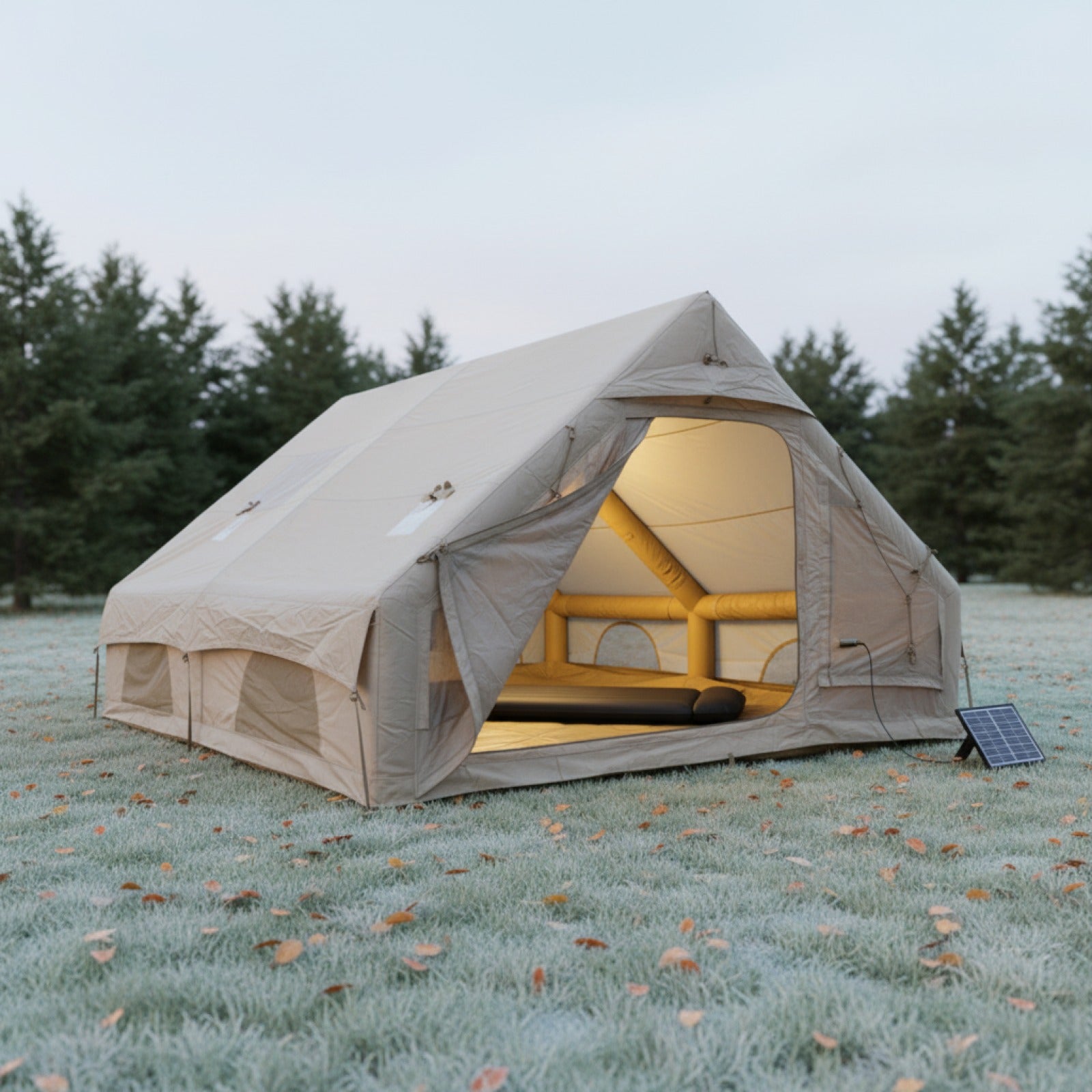 Tente de camping gonflable PAKICETUS 4-8 personnes, étanche, 4 saisons avec fenêtres