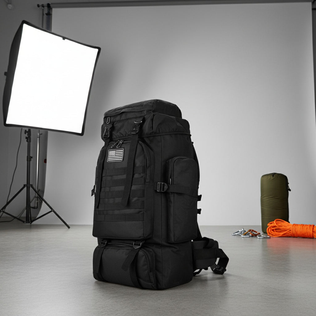 Sac de Randonnée et Alpinisme 80L/100L - Sac Tactique Grand Volume pour Camping et Voyage