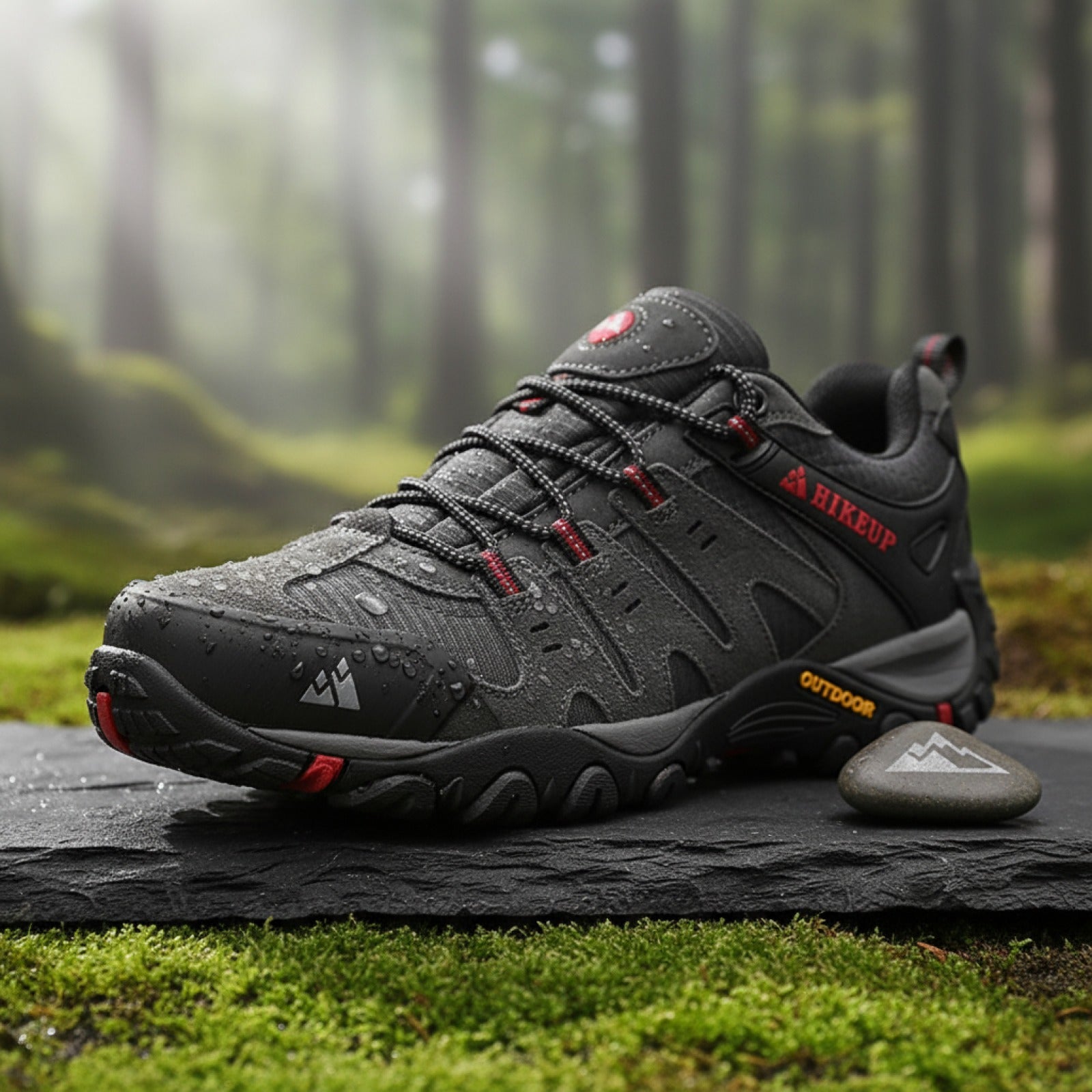 Chaussures de randonnée HIKEUP Homme : Cuir Daim, Outdoor, Résistantes à l'usure pour Trekking, Marche, Chasse