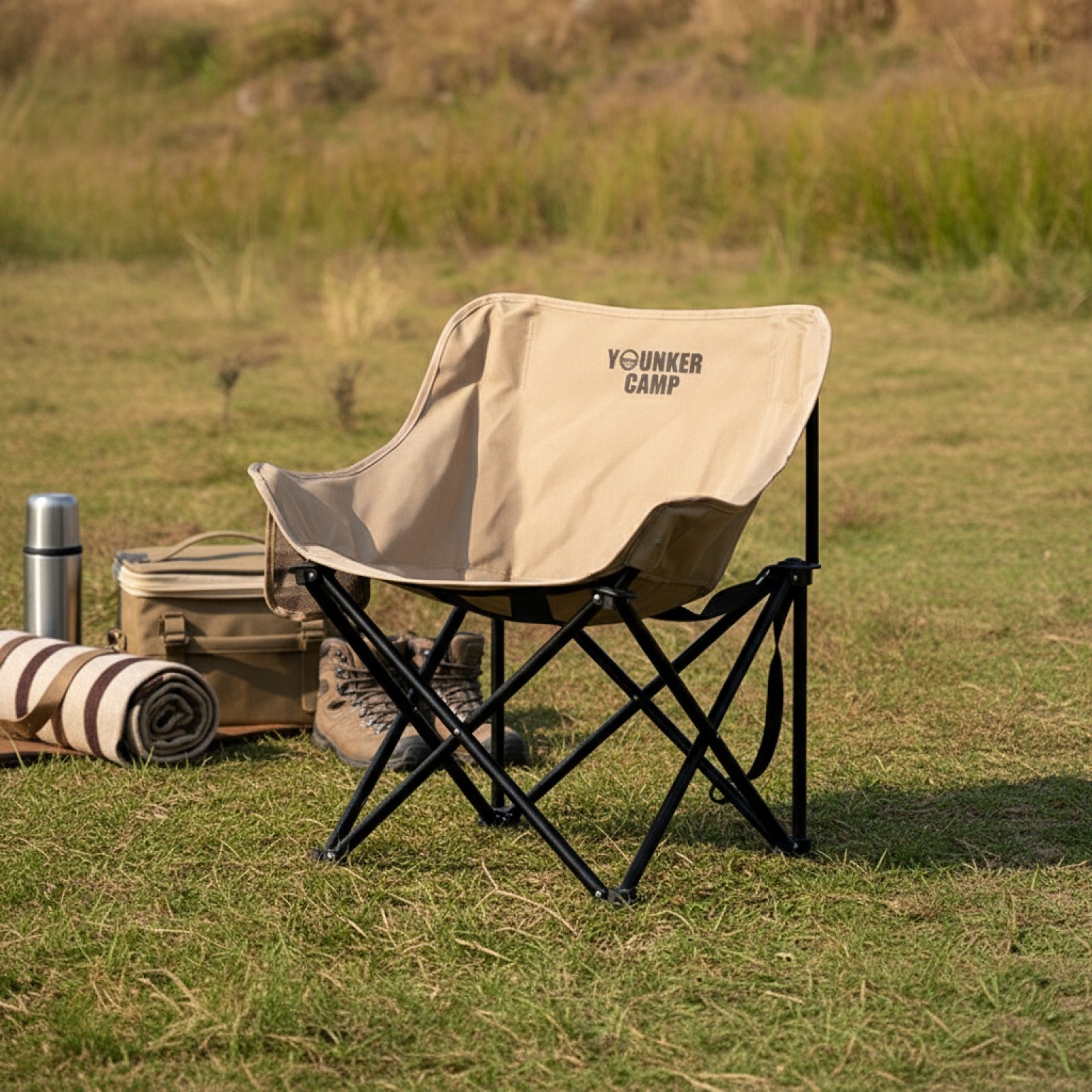 Chaise Pliante Lune Portable pour Camping, Pêche et Pique-nique