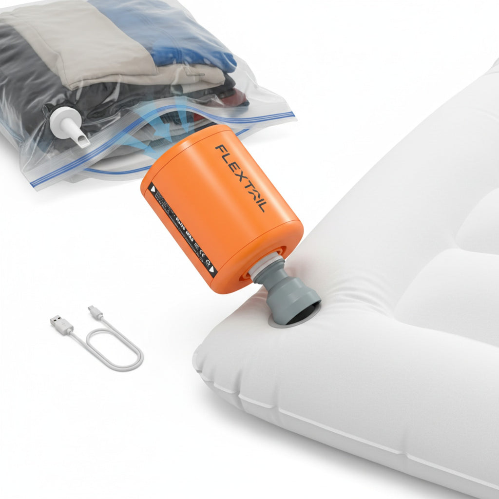 Pompe à air électrique portable FLEXTAIL TINY PUMP 2 / 2X pour matelas, sacs de rangement et plus