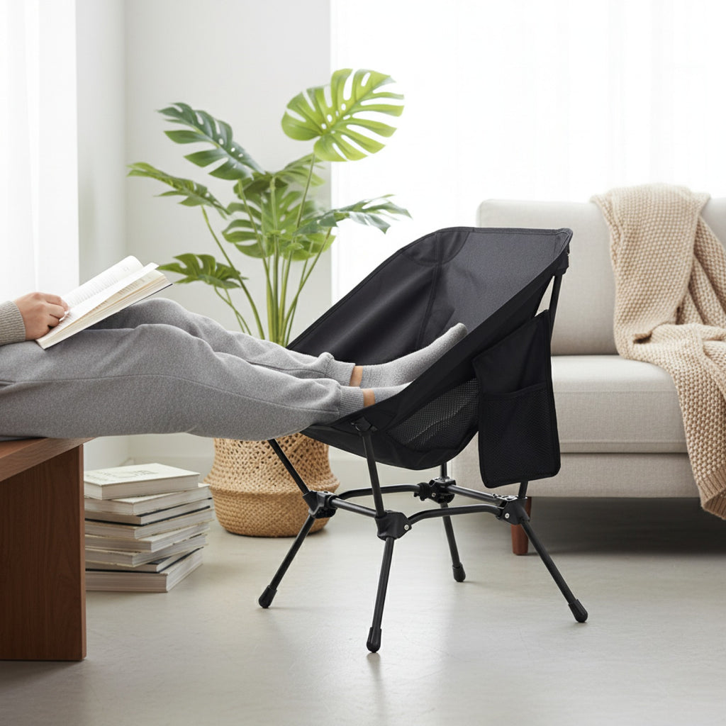 Chaise Pliante de Camping et Pêche Carrée - Légère et Compacte