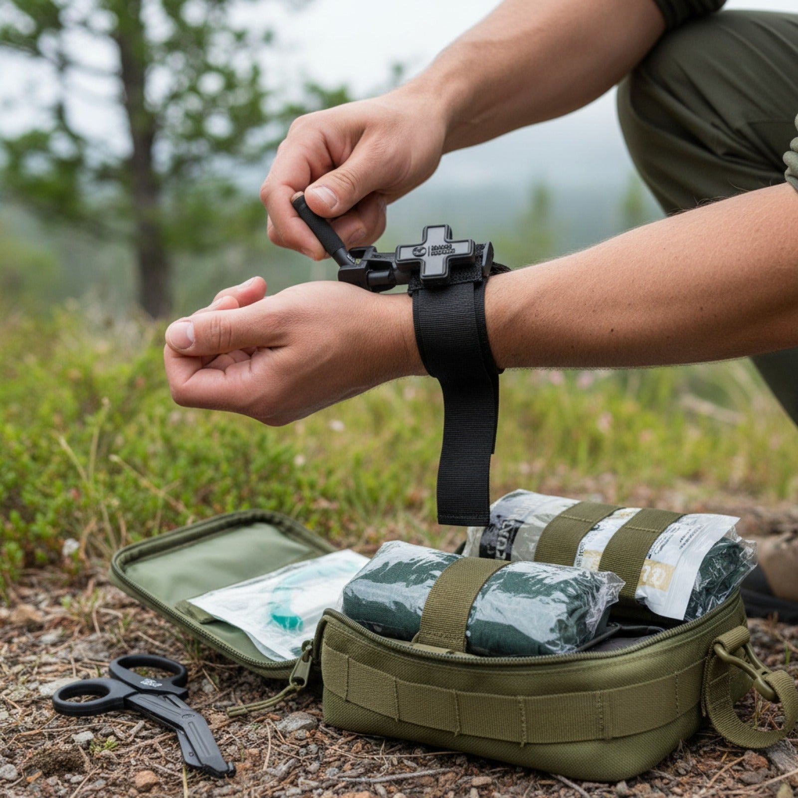 Kit de Secours Tactique Rhino Rescue - Matériel Médical d'Urgence et de Survie
