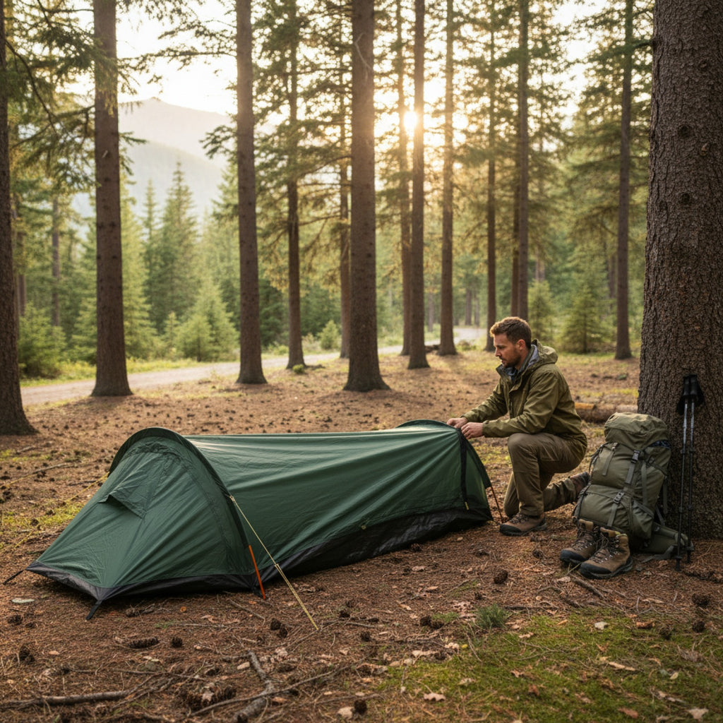 Tente de Camping Ultralégère et Imperméable pour Randonnée Solo