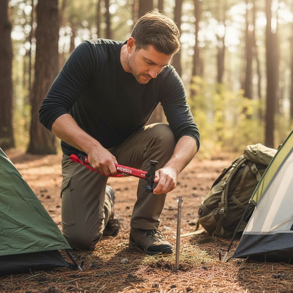 Marteau de camping Widesea en alliage d'aluminium - Solide, léger et multifonction pour tentes et activités extérieures