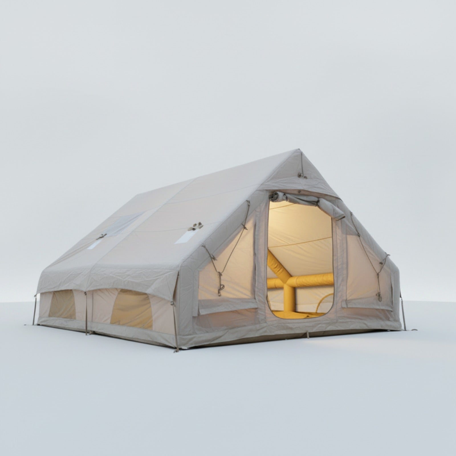 Tente de camping gonflable PAKICETUS 4-8 personnes, étanche, 4 saisons avec fenêtres