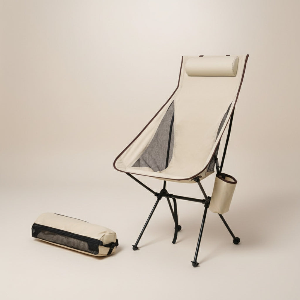Chaise de camping pliante WESTTUNE avec repose-tête - Légère en alliage d'aluminium pour pêche et extérieur