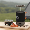 Cafetière Piston Nomade Widesea 0.9L avec Réchaud Camping 1100BTU